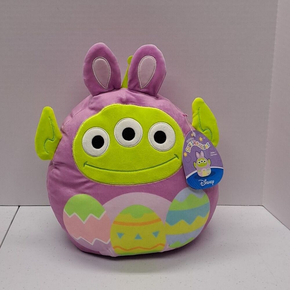 NWT Disney Squishmallows 10" Alien from Toy Story Plush Easter Bunny Ears Pink